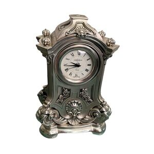 Vintage Argenti Italy Silver Plate Table Shelf Mantel Clock